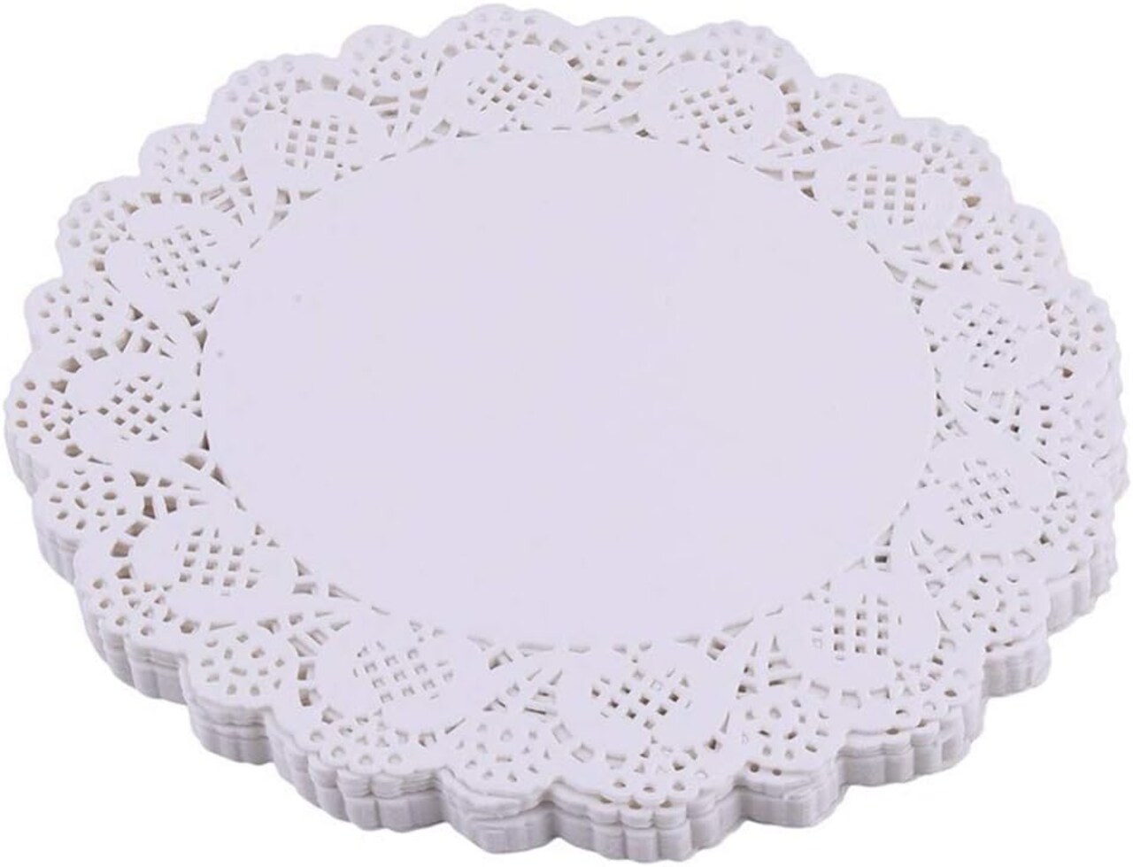 White Lace Paper Doilies - 6 inch Round Paper Doilies - Disposable Paper Placemats - for Wedding, Birthday, Cakes, Desserts, Tableware Food Decoration, Pack of 100